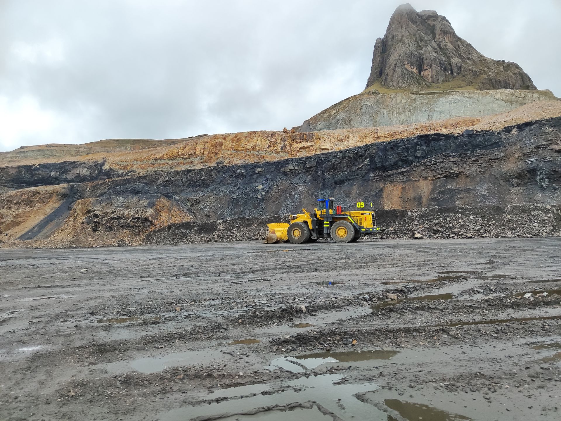 Excavator in mine